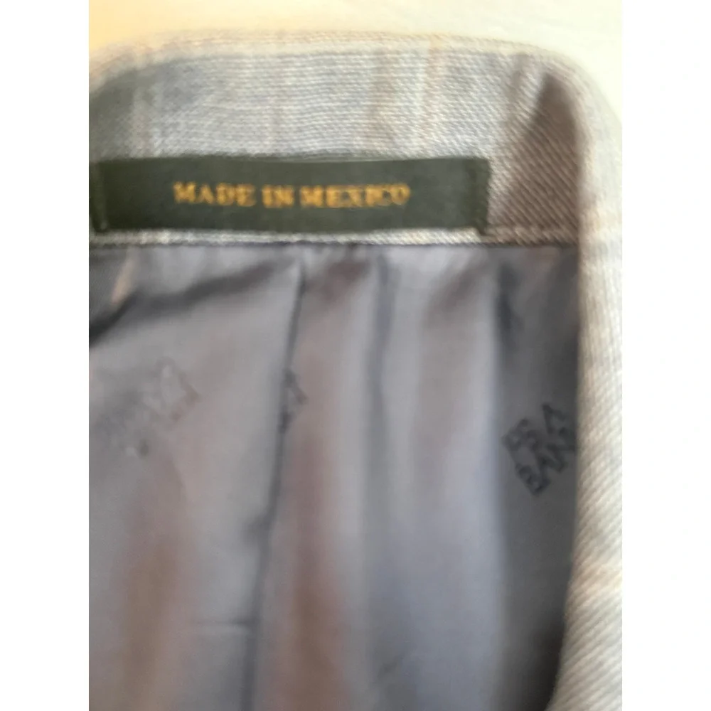 Jos A Bank Reserve Mens 40R Silk Wool Windowpane Plaid Blazer Sport Coat Gray